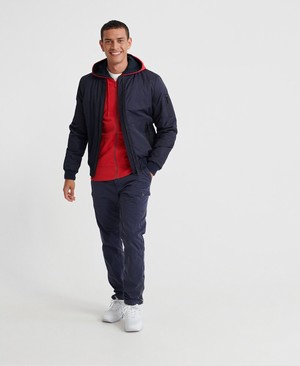 Superdry Collective Colour Block Cipzár Férfi Kapucnis Pulóver Piros | GALUM2981